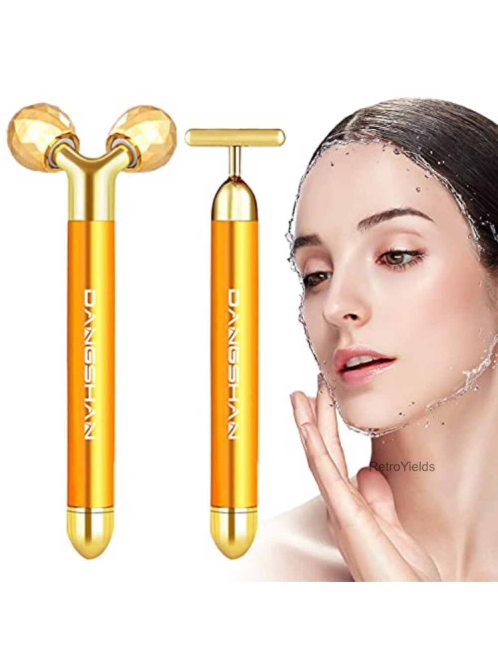 2-in-1 Electric Face Massager Kit 3D Roller T-Shape Skin Care Tool